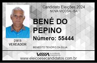 Candidato BENÉ DO PEPINO 2024 - NOVA VIÇOSA - Eleições