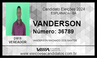 Candidato VANDERSON 2024 - ESPLANADA - Eleições