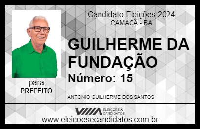 Candidato GUILHERME DA FUNDAÇÃO 2024 - CAMACÃ - Eleições