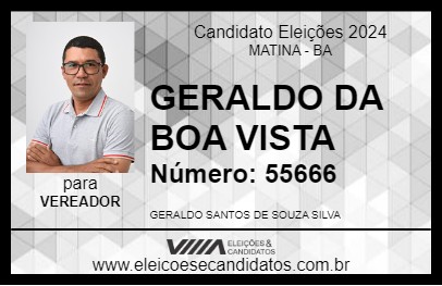 Candidato GERALDO DA BOA VISTA 2024 - MATINA - Eleições