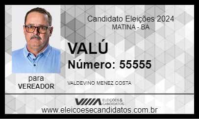 Candidato VALÚ 2024 - MATINA - Eleições