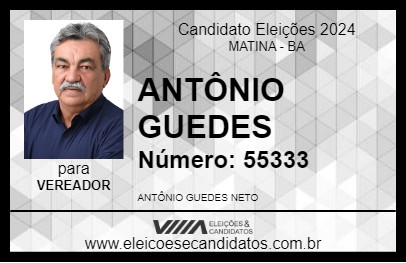 Candidato ANTÔNIO GUEDES 2024 - MATINA - Eleições