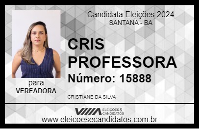 Candidato CRIS PROFESSORA 2024 - SANTANA - Eleições