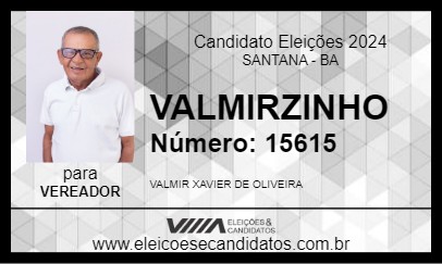 Candidato VALMIRZINHO 2024 - SANTANA - Eleições