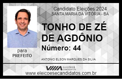 Candidato TONHO DE ZÉ DE AGDÔNIO 2024 - SANTA MARIA DA VITÓRIA - Eleições