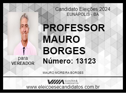 Candidato PROFESSOR MAURO BORGES 2024 - EUNÁPOLIS - Eleições