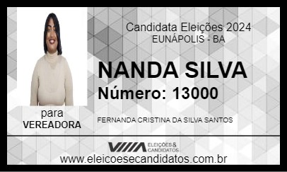 Candidato NANDA SILVA 2024 - EUNÁPOLIS - Eleições