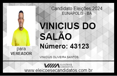 Candidato VINICIUS DO SALÃO 2024 - EUNÁPOLIS - Eleições