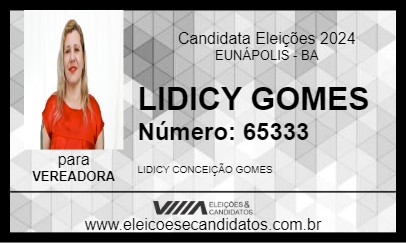 Candidato LIDICY GOMES 2024 - EUNÁPOLIS - Eleições