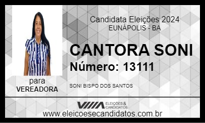 Candidato CANTORA SONI 2024 - EUNÁPOLIS - Eleições