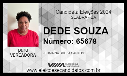 Candidato DEDE SOUZA 2024 - SEABRA - Eleições