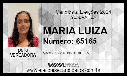 Candidato MARIA LUIZA 2024 - SEABRA - Eleições