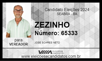 Candidato ZEZINHO 2024 - SEABRA - Eleições