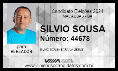 Candidato SILVIO SOUSA 2024 - MACAÚBAS - Eleições