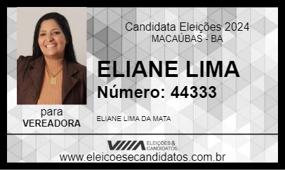 Candidato ELIANE LIMA 2024 - MACAÚBAS - Eleições