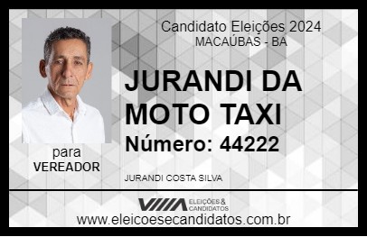 Candidato JURANDI DA MOTO TAXI 2024 - MACAÚBAS - Eleições