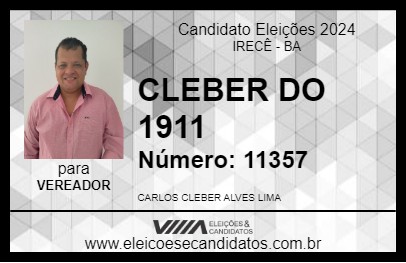 Candidato CLEBER DO 1911 2024 - IRECÊ - Eleições