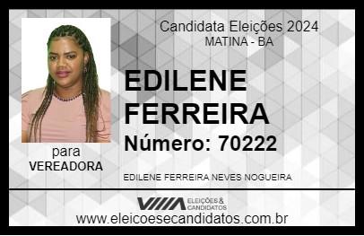 Candidato EDILENE FERREIRA 2024 - MATINA - Eleições