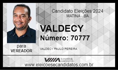 Candidato VALDECY 2024 - MATINA - Eleições