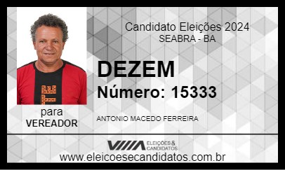 Candidato DEZEM 2024 - SEABRA - Eleições