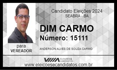 Candidato DIM CARMO 2024 - SEABRA - Eleições