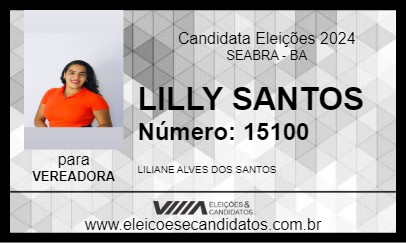 Candidato LILLY SANTOS 2024 - SEABRA - Eleições