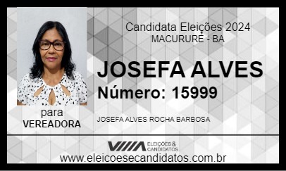 Candidato JOSEFA ALVES 2024 - MACURURÉ - Eleições