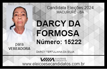 Candidato DARCY DA FORMOSA 2024 - MACURURÉ - Eleições