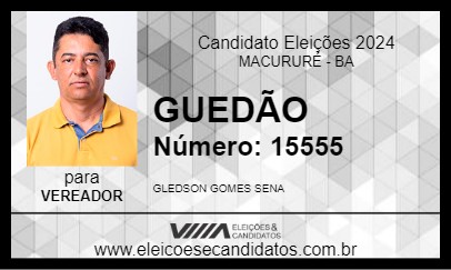 Candidato GUEDÃO 2024 - MACURURÉ - Eleições