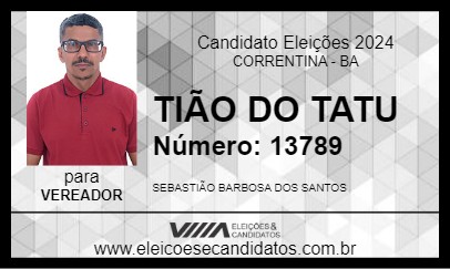 Candidato TIÃO DO TATU 2024 - CORRENTINA - Eleições