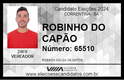 Candidato ROBINHO DO CAPÃO 2024 - CORRENTINA - Eleições