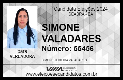 Candidato SIMONE VALADARES 2024 - SEABRA - Eleições