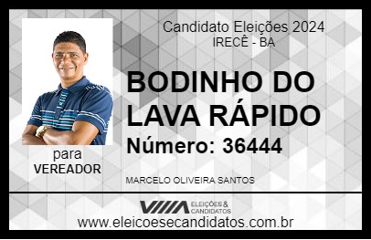 Candidato BODINHO DO LAVA RÁPIDO 2024 - IRECÊ - Eleições