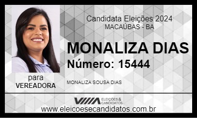 Candidato MONALIZA DIAS 2024 - MACAÚBAS - Eleições