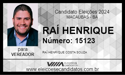 Candidato RAÍ HENRIQUE 2024 - MACAÚBAS - Eleições