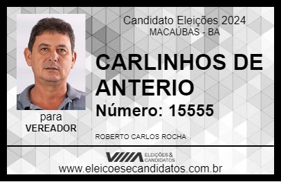 Candidato CARLINHOS DE ANTERIO 2024 - MACAÚBAS - Eleições