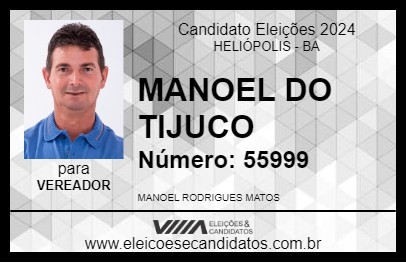 Candidato MANOEL DO TIJUCO 2024 - HELIÓPOLIS - Eleições