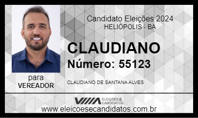 Candidato CLAUDIANO 2024 - HELIÓPOLIS - Eleições