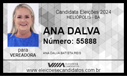 Candidato ANA DALVA 2024 - HELIÓPOLIS - Eleições