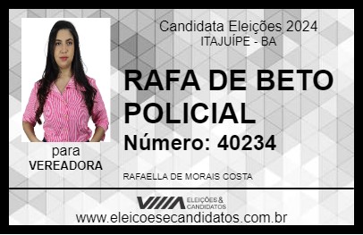 Candidato RAFA DE BETO POLICIAL 2024 - ITAJUÍPE - Eleições