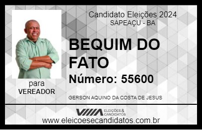 Candidato BEQUIM DO FATO 2024 - SAPEAÇU - Eleições