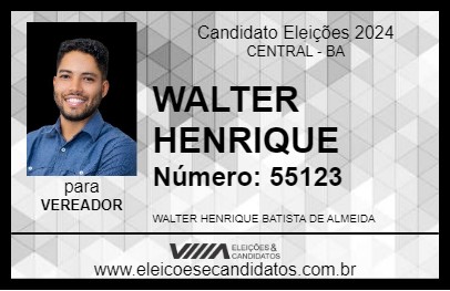 Candidato WALTER HENRIQUE 2024 - CENTRAL - Eleições