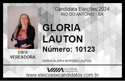 Candidato GLORIA LAUTON 2024 - RIO DO ANTÔNIO - Eleições