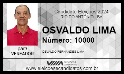 Candidato OSVALDO LIMA 2024 - RIO DO ANTÔNIO - Eleições