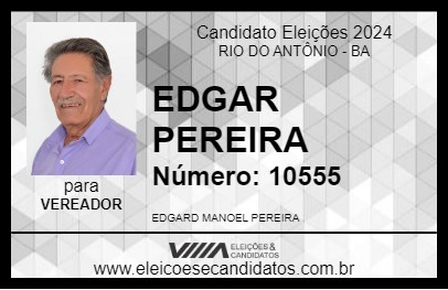 Candidato EDGAR PEREIRA 2024 - RIO DO ANTÔNIO - Eleições