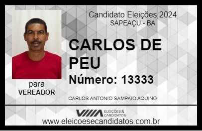 Candidato CARLOS DE PEU 2024 - SAPEAÇU - Eleições