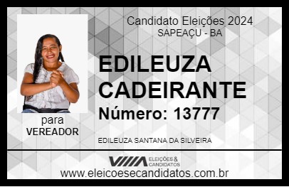 Candidato EDILEUZA CADEIRANTE 2024 - SAPEAÇU - Eleições