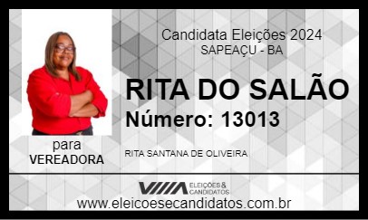 Candidato RITA DO SALÃO 2024 - SAPEAÇU - Eleições