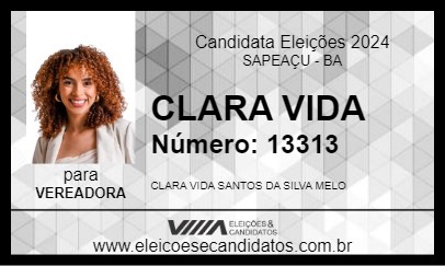 Candidato CLARA VIDA 2024 - SAPEAÇU - Eleições