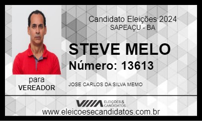 Candidato STEVE MELO 2024 - SAPEAÇU - Eleições